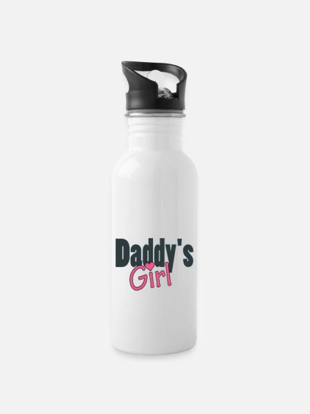 daddy's girl - Water bottle with straw - white