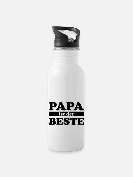 Papa est le meilleur - Gourde avec paille intégrée - blanc