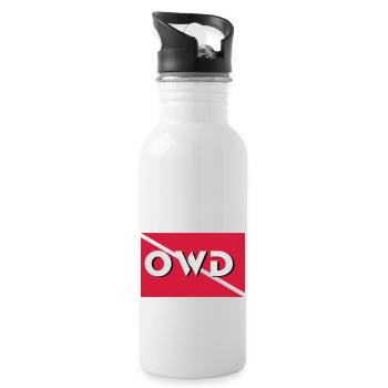owd diver flag Taucher Tauchen - Trinkflasche mit integriertem Trinkhalm - Weiß - Rechts