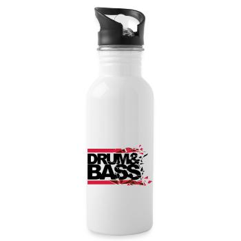 Drum 'n' Bass shattered - Water bottle with straw - white - Right