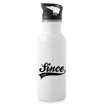 Birthday - Since 2011 - Water bottle with straw - white - Right
