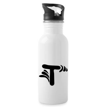 Lettre T & Motif - Gourde avec paille intégrée - blanc - Droite