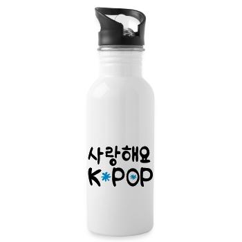 Sarang hae yo KPOP - Gourde avec paille intégrée - blanc - Droite