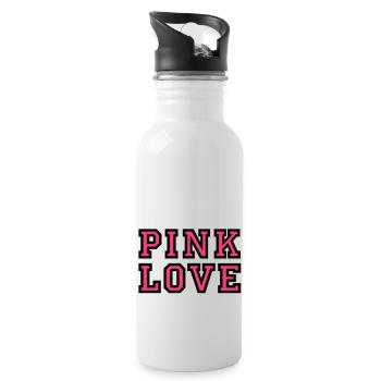 Pink Love 2 - Gourde avec paille intégrée - blanc - Droite