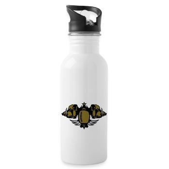 rugby foot americain1 sanglier logo club - Gourde avec paille intégrée - blanc - Droite