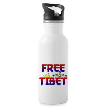 Tibet Free - Water bottle with straw - white - Right