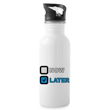 Now Later Question - Trinkflasche mit integriertem Trinkhalm - Weiß - Rechts