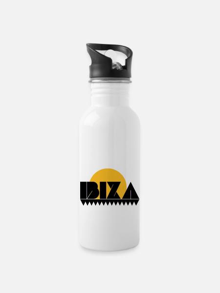 Ibiza - Water bottle with straw - white