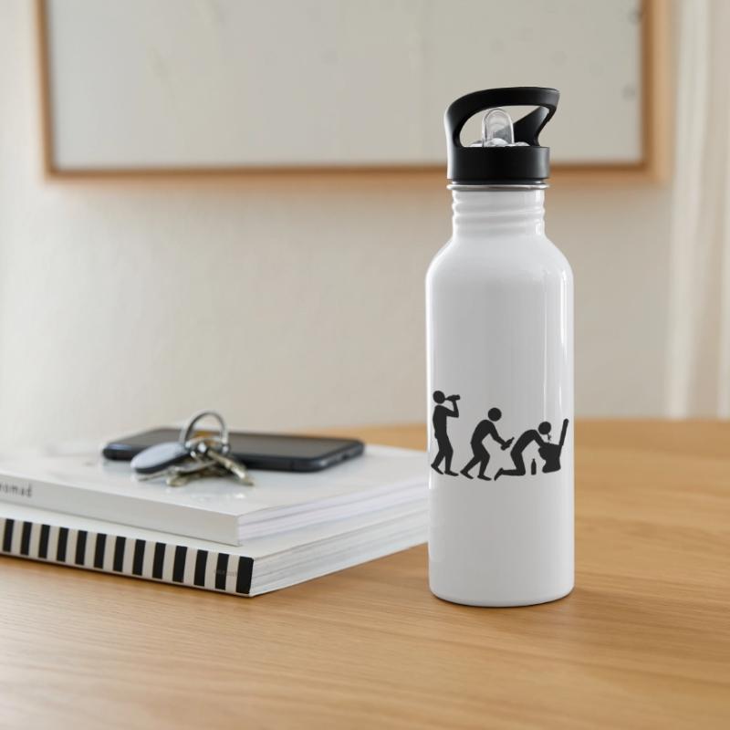 Drunken Evolution Trinkflasche mit integriertem Trinkhalm