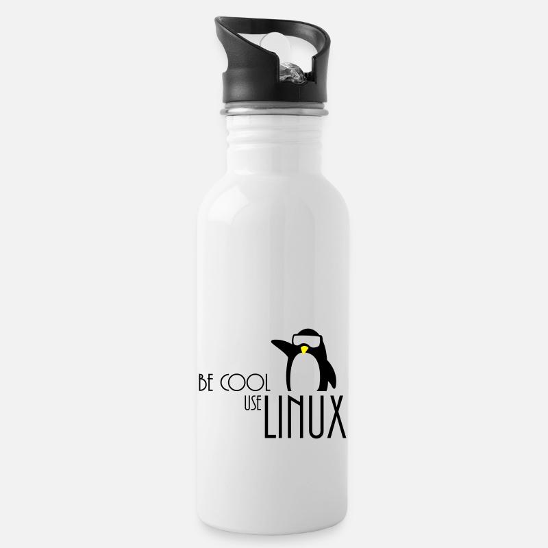être cool utilisation linux - Gourde avec paille intégrée - blanc