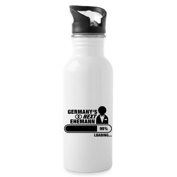 germanys_next_ehemann_f1 - Trinkflasche mit integriertem Trinkhalm - Weiß - Rechts