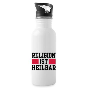 Religion ist heilbar - Water bottle with straw - white - Right