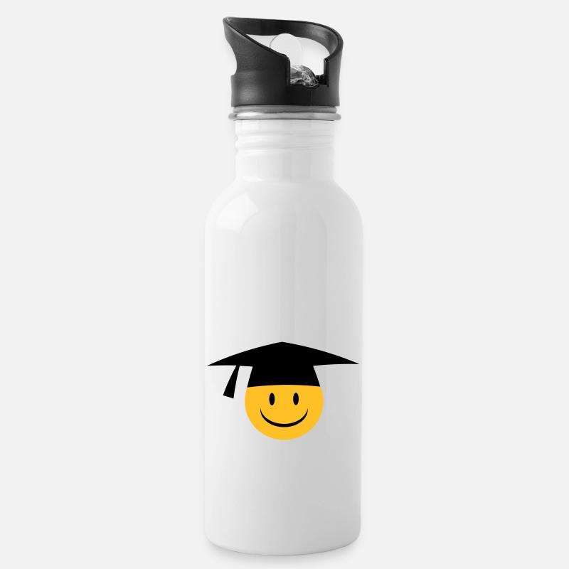 Doktor - Trinkflasche mit integriertem Trinkhalm - Weiß