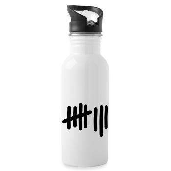 8 - Nummer - Trinkflasche mit integriertem Trinkhalm - Weiß - Rechts