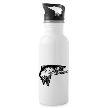 forelle2 - Trinkflasche mit integriertem Trinkhalm - Weiß - Rechts