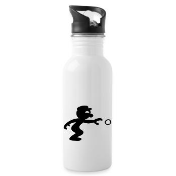 boules lawn bowls fun - Water bottle with straw - white - Right