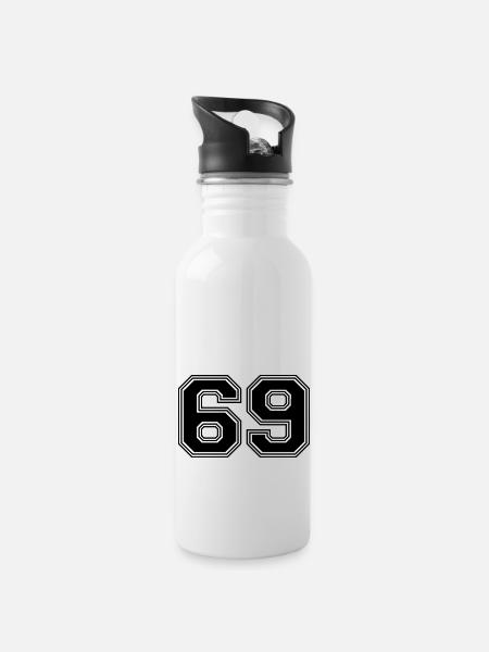 69_number_69_(s31) - Water bottle with straw - white