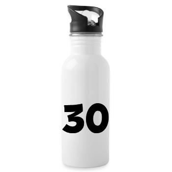 30 - Trinkflasche mit integriertem Trinkhalm - Weiß - Rechts