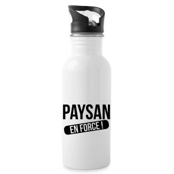 Paysan en force ! - Gourde avec paille intégrée - blanc - Droite