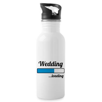 Wedding ...loading - Trinkflasche mit integriertem Trinkhalm - Weiß - Rechts