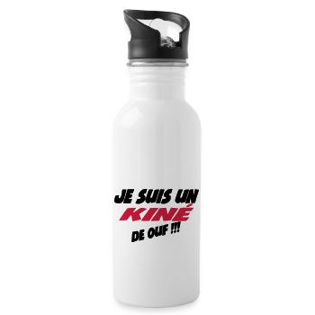 Je suis un kiné de ouf !!! 222 - Trinkflasche mit integriertem Trinkhalm - Weiß - Rechts