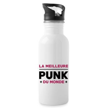 Punk / Rock / Musique / Musicien / Anarchiste - Gourde avec paille intégrée - blanc - Droite