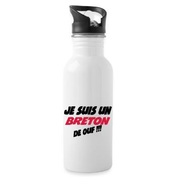 Je suis un breton de ouf !!! - Gourde avec paille intégrée - blanc - Droite