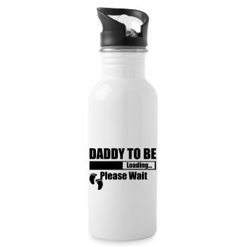 Daddy To Be Loading Please Wait - Water bottle with straw - white - Right