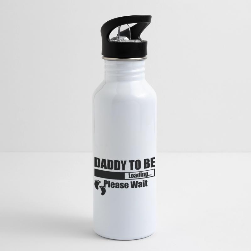 Daddy To Be Loading Please Wait Water bottle with straw