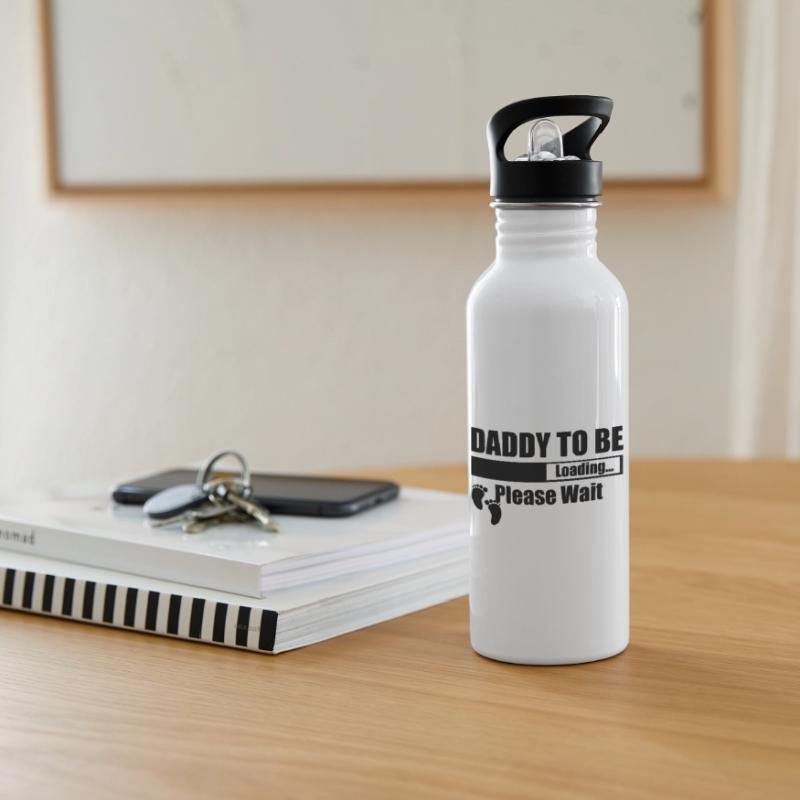 Daddy To Be Loading Please Wait Water bottle with straw