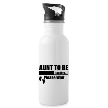 Aunt To Be Loading Please Wait - Water bottle with straw - white - Right