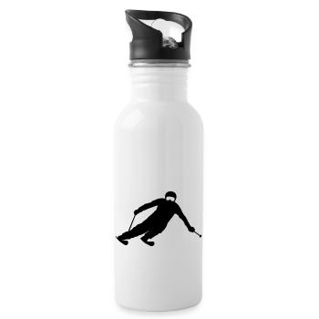 Sport - Skifahrer - Trinkflasche mit integriertem Trinkhalm - Weiß - Rechts
