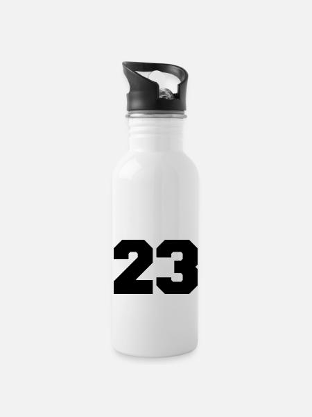 23 - Trinkflasche mit integriertem Trinkhalm - Weiß