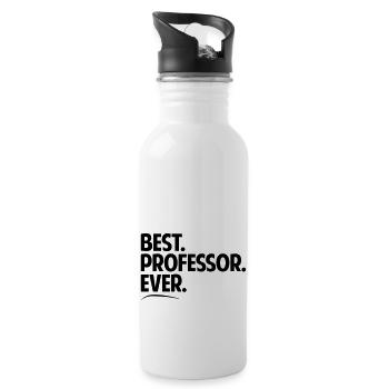 Best professor ever period bold text - Water bottle with straw - white - Right