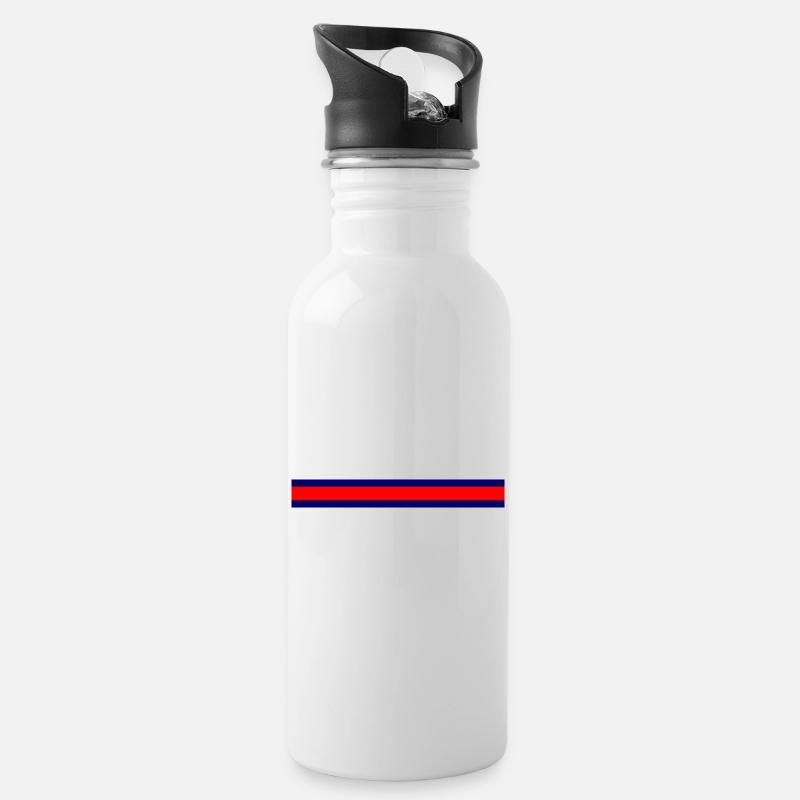Kühler Minimalismus Farbexplosion - Trinkflasche mit integriertem Trinkhalm - Weiß