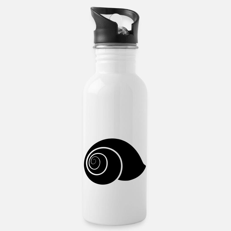 SCHNECKENHAUS - Trinkflasche mit integriertem Trinkhalm - Weiß