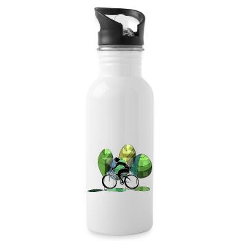 Cyclist - Water bottle with straw - white - Right