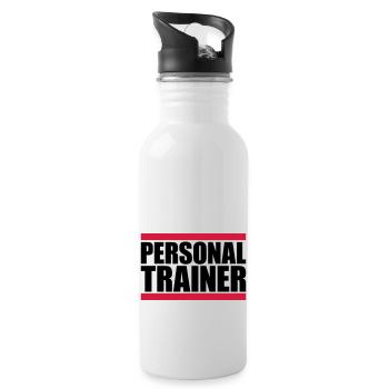 Personal trainer logo - Water bottle with straw - white - Right