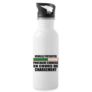 Connerie chargement cadeau humour - Gourde avec paille intégrée - blanc - Droite