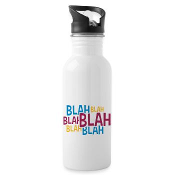 Comic Blah Colorful - Water bottle with straw - white - Right