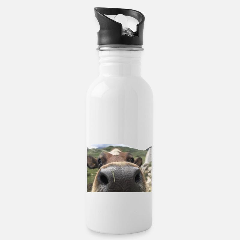 Nez de vache - Gourde avec paille intégrée - blanc