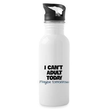 i can't get big - Water bottle with straw - white - Right