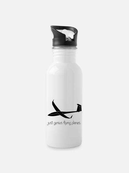 Glider glider flying glider pilot - Water bottle with straw - white
