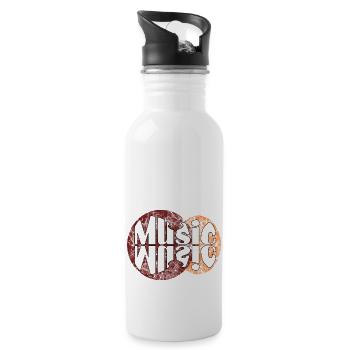 music - Trinkflasche mit integriertem Trinkhalm - Weiß - Rechts