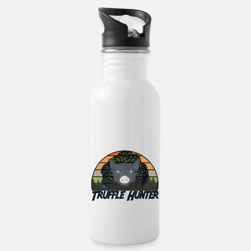 Truffle Hunter Swine Nose Forest Hiking Vegan - Gourde avec paille intégrée - blanc