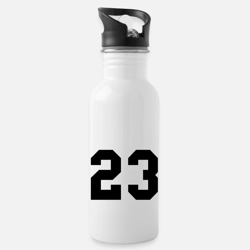 23 - Trinkflasche mit integriertem Trinkhalm - Weiß