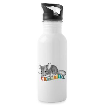 Chinchilla - Trinkflasche mit integriertem Trinkhalm - Weiß - Rechts