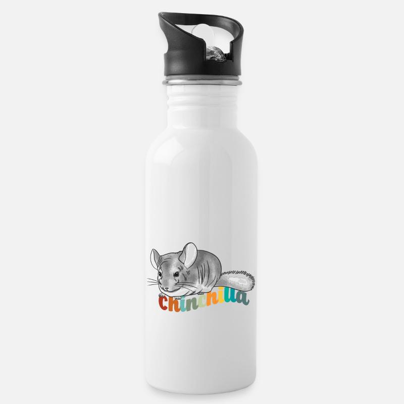 Chinchilla - Gourde avec paille intégrée - blanc