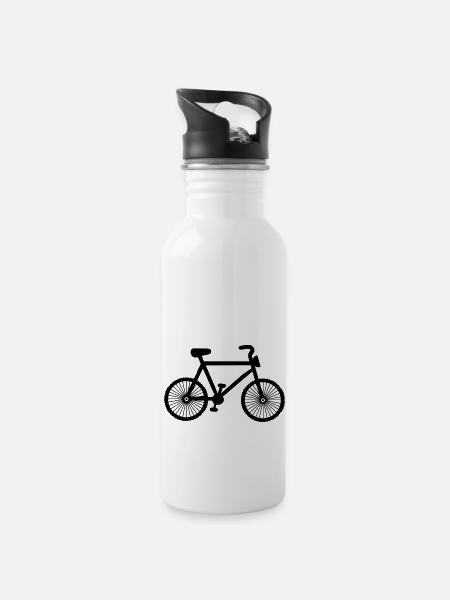 Bike - Water bottle with straw - white