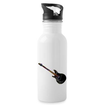 Gitarre - Trinkflasche mit integriertem Trinkhalm - Weiß - Rechts